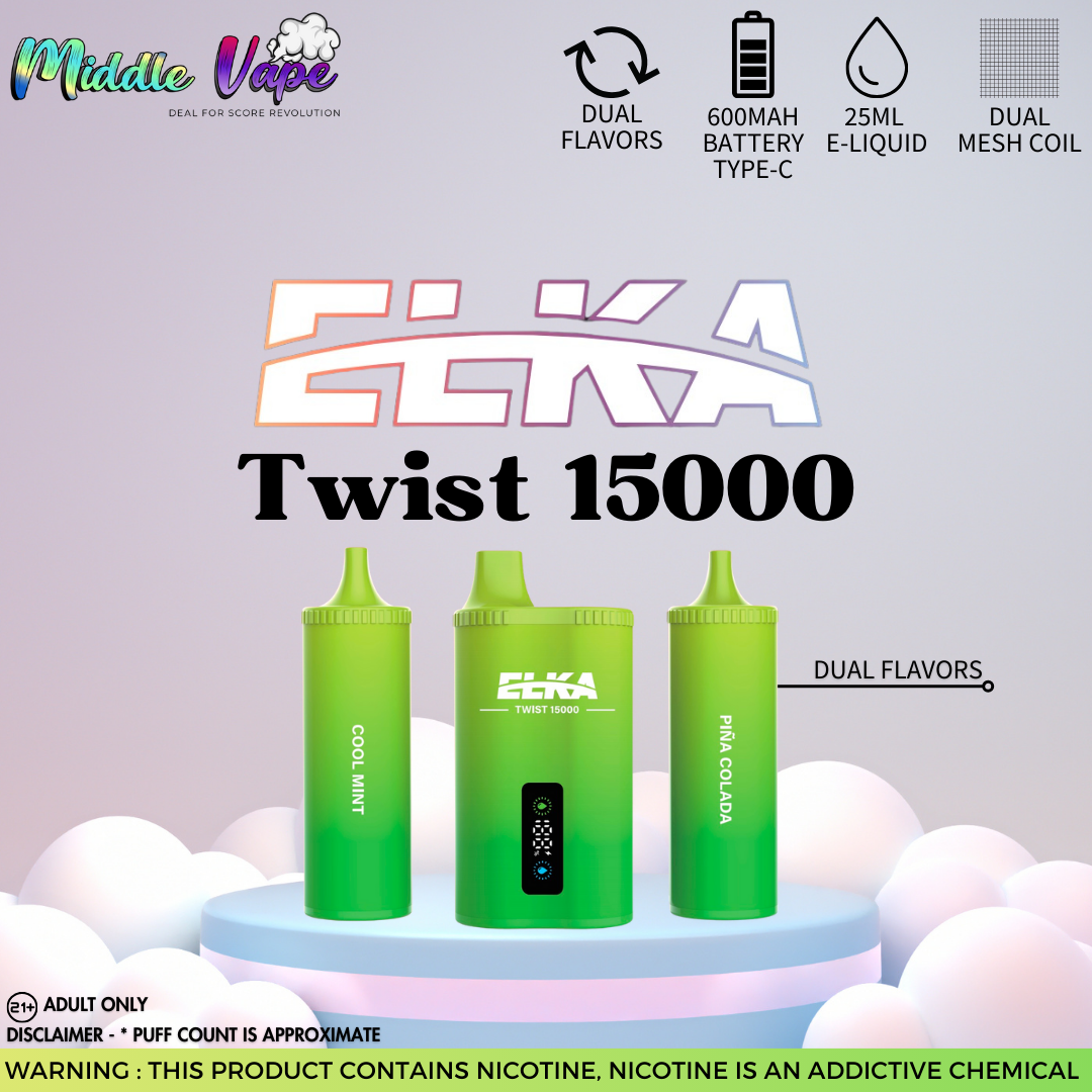 ELKA Twist 15000 Disposable Vape Cool Mint/Pina Colada
