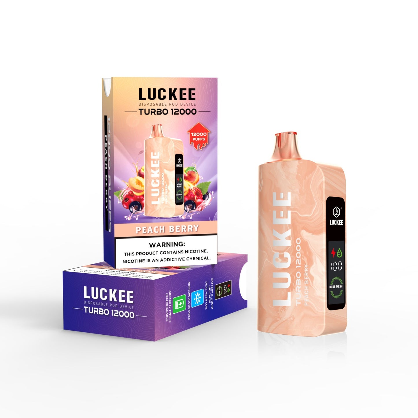 VAPROMA TURBO 12000 Disposable Vape Peach Berry