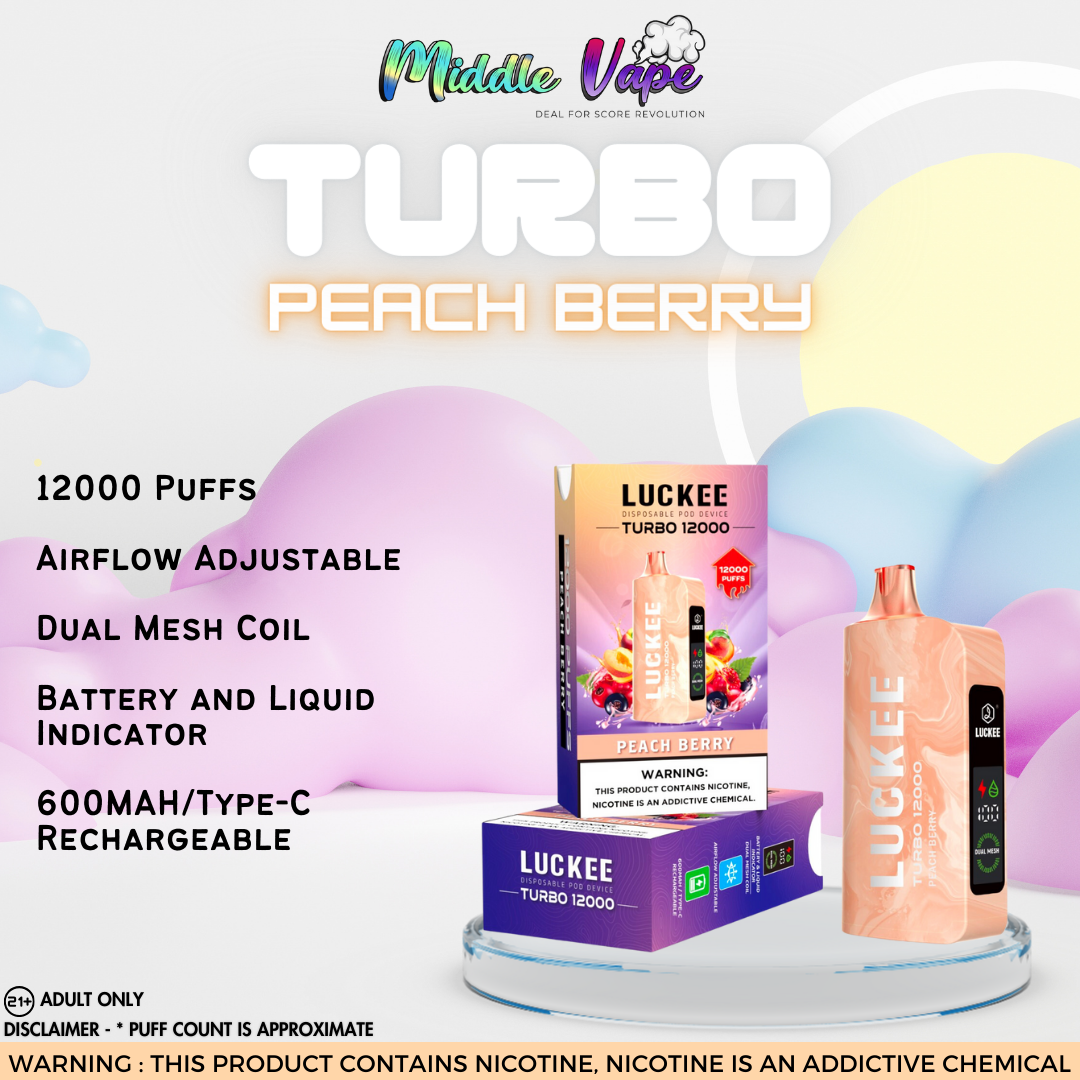 VAPROMA TURBO 12000 Disposable Vape Peach Berry
