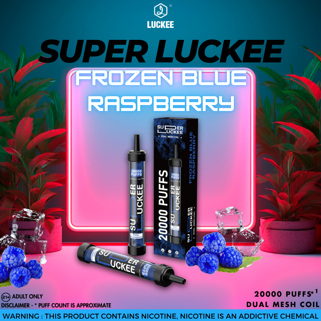 Super Luckee 20000 Disposable Vape FROZEN BLUE RASPBERRY middlevape.com Super Luckee 20000 Disposable Vape FROZEN BLUE RASPBERRY middlevape.com