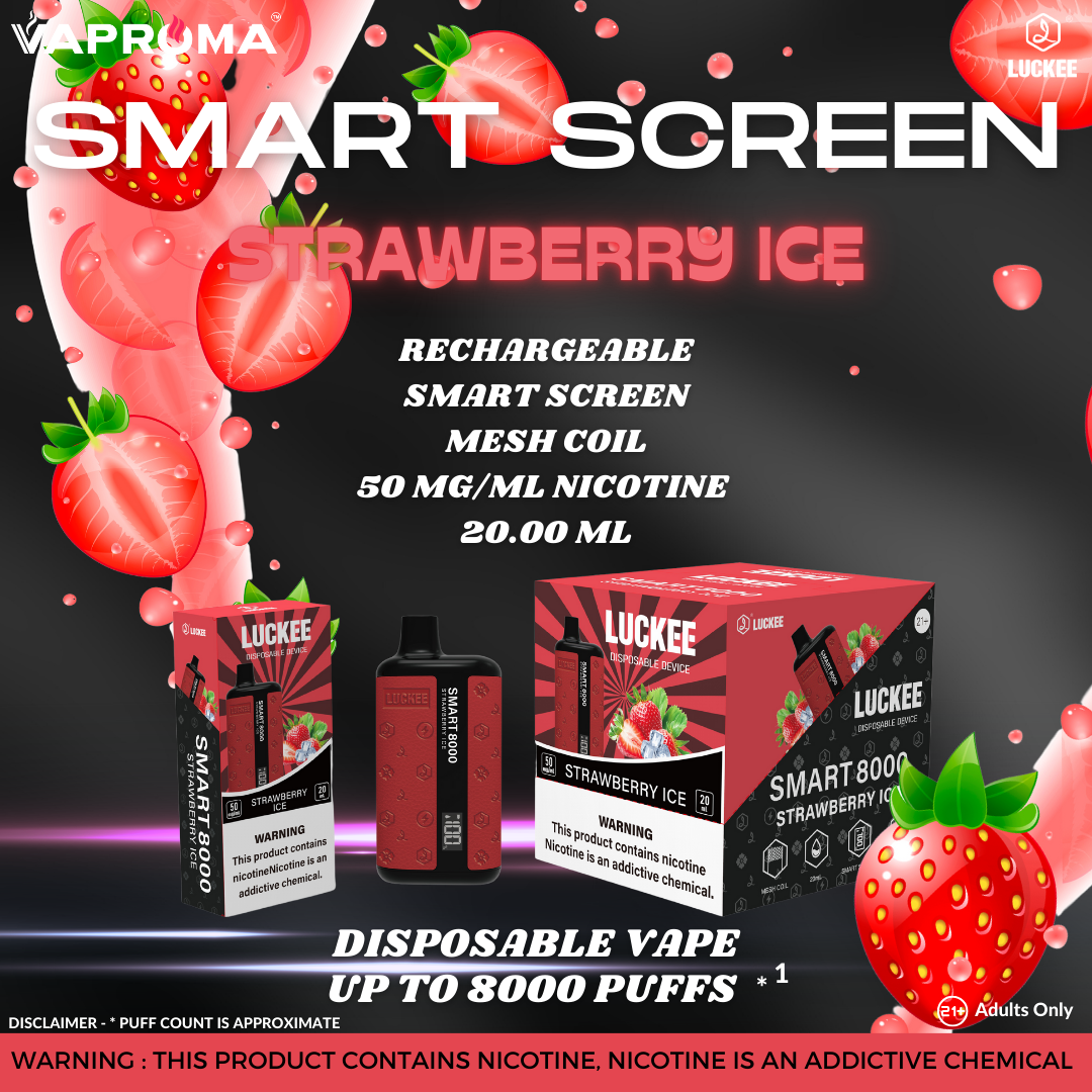 Smart Screen 8000 Disposable Vape STRAWBERRY ICE