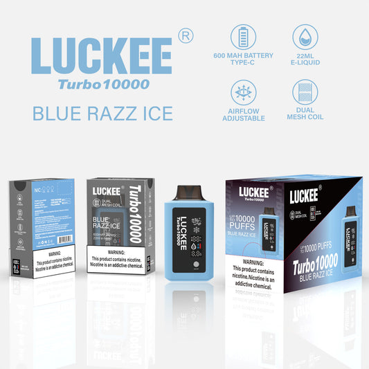 LUCKEE Turbo 10000 Disposable Vape BLUE RAZZ ICE