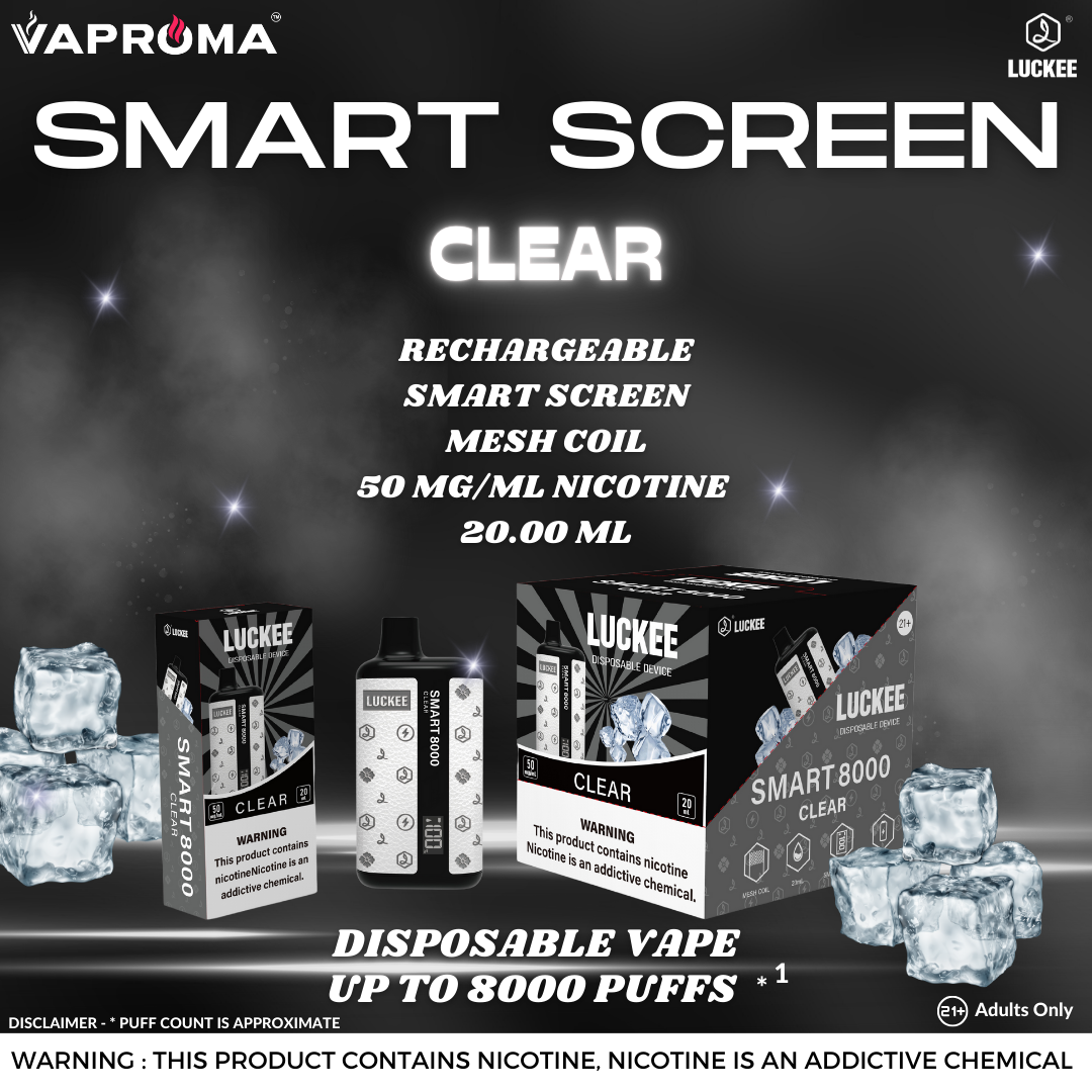 Smart Screen 8000 Disposable Vape CLEAR