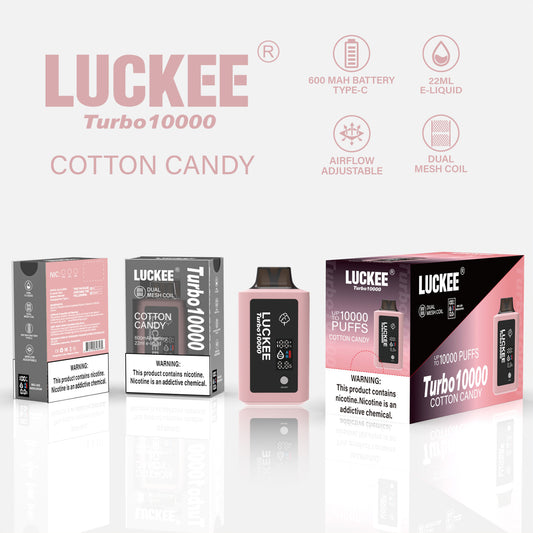 LUCKEE Turbo 10000 Disposable Vape COTTON CANDY