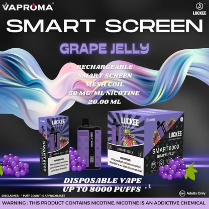 Smart Screen 8000 Disposable Vape GRAPE JELLY