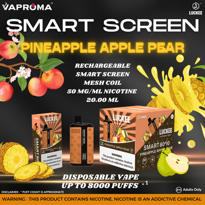 Smart Screen 8000 Disposable Vape PINEAPPLE APPLE PEAR