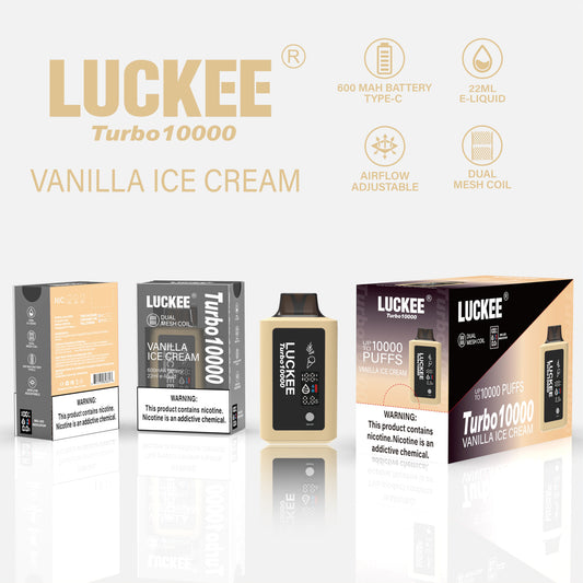 LUCKEE Turbo 10000 Disposable Vape VANILLA ICE CREAM