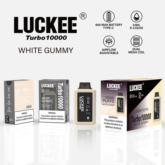 LUCKEE Turbo 10000 Disposable Vape WHITE GUMMY