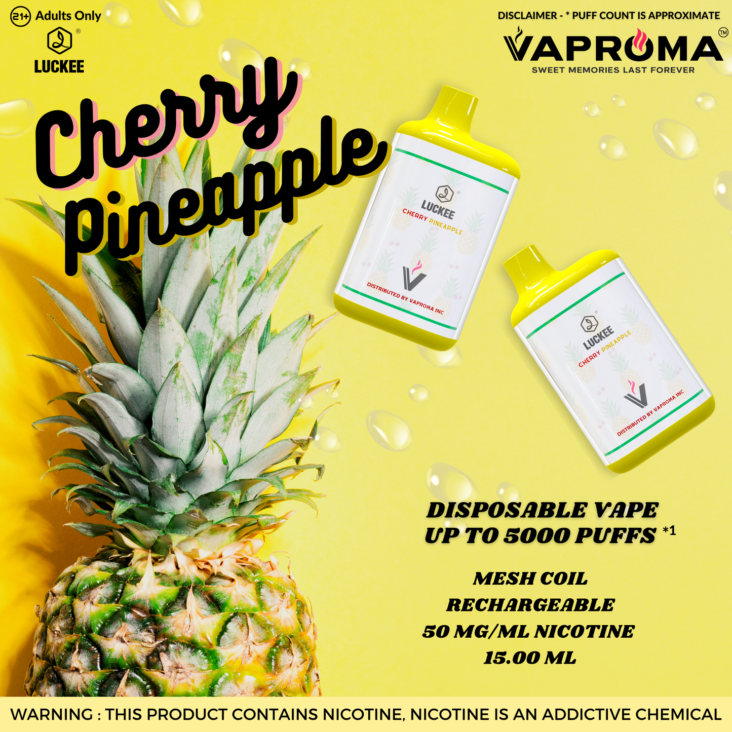 LUCKEE Lilac 5000 Disposable CHERRY PINEAPPLE