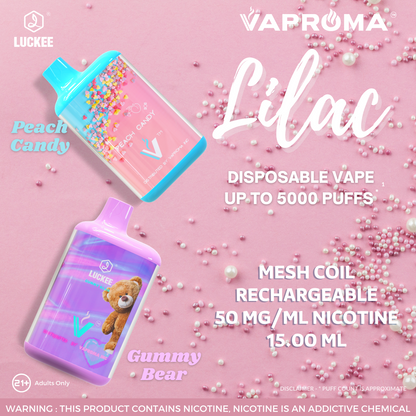 LUCKEE Lilac 5000 Disposable PEACH CANDY