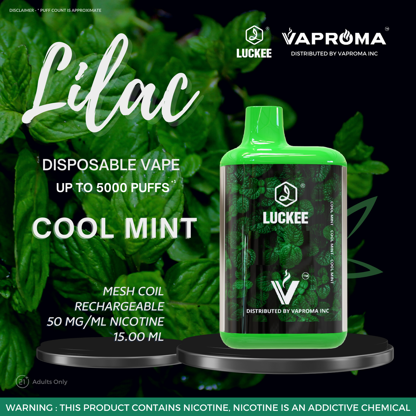 LUCKEE Lilac 5000 Disposable COOL MINT